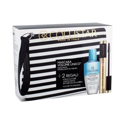 Collistar Volume Unico Darilni set maskara 13 ml + odstranjevalec ličil Gentle Two Phase 50 ml + kozmetična torbica