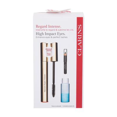 Clarins Mascara Supra Volume Darilni set maskara 8 ml + odstranjevalec ličil za oči 10 ml + svinčnik za oči Crayon Khol 0,39 g 01 Carbon Black