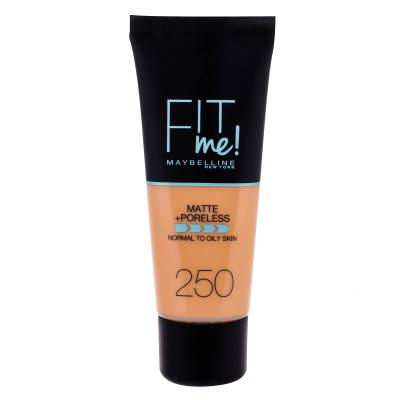 Maybelline Fit Me! Matte + Poreless Puder za ženske 30 ml Odtenek 250 Sun Beige