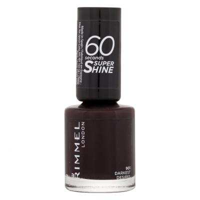 Rimmel London 60 Seconds Super Shine Lak za nohte za ženske 8 ml Odtenek 901 Darkest Desires