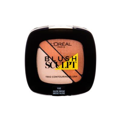 L'Oréal Paris Blush Sculpt Trio Rdečilo za obraz za ženske 4 g Odtenek 102 Nude Beige