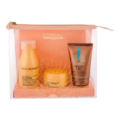 L'Oréal Professionnel Série Expert Nutrifier Darilni set šampon 100 ml + maska na vlasy 75 ml + krema za lase Mythic Oil Creme Universelle 50 ml + kozmetična torbica