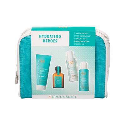 Moroccanoil Hydration Darilni set šampon za lase 70 ml + balzam za lase 70 ml + maska za lase 75 ml + olje za lase 25 ml + kozmetična torbica