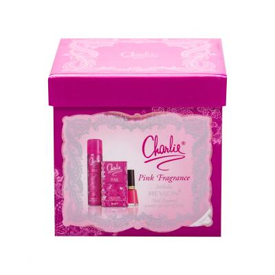 Revlon Charlie Pink Darilni set toaletna voda 30 ml + sprej za telo 75 ml + lak za nohte Nail Enamel 14,7 ml Sweet Tart
