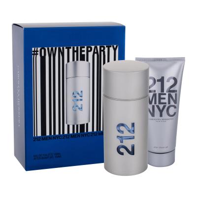 Carolina Herrera 212 NYC Men Darilni set toaletní voda 100 ml + gel po holení 100 ml poškodovana škatla