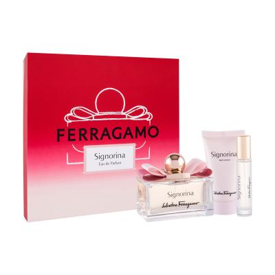 Ferragamo Signorina Darilni set parfumska voda 100 ml + losjon za telo 50 ml + parfumska voda 10 ml
