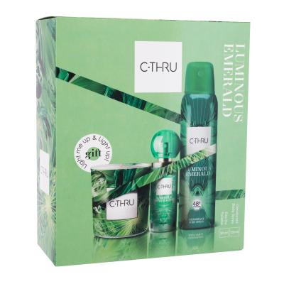 C-THRU Luminous Emerald Darilni set toaletna voda 30 ml + deodorant 150 ml + sveča poškodovana škatla