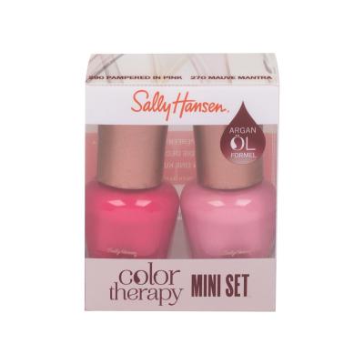 Sally Hansen Color Therapy Darilni set lak na nehty 5 ml + lak na nehty 270 Mauve Mantra 5 ml poškodovana škatla