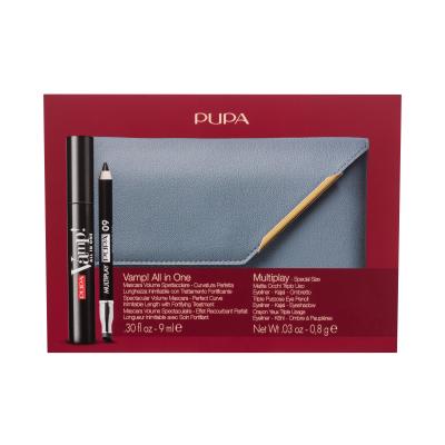 Pupa Vamp! All In One Darilni set maskara Vamp! All In One 9 ml + črtalo za oči Multiplay 0,8 g 09 Deep Black + torbica