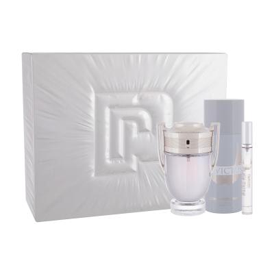 Paco Rabanne Invictus Darilni set toaletna voda 100 ml + deodorant 150 ml + toaletna voda 10 ml poškodovana škatla