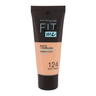 Maybelline Fit Me! Matte + Poreless Puder za ženske 30 ml Odtenek 124 Soft Sand