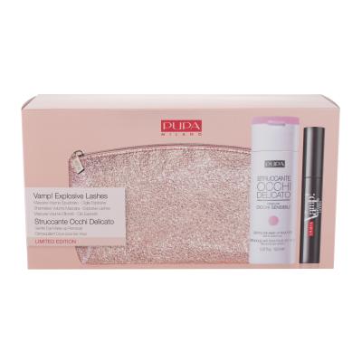 Pupa Vamp! All In One Darilni set maskara Vamp! All In One 9 ml + odstranjevalec ličil Struccante Occhi Delicato Gentle Eye Make-Up Remover 150 ml + kozmetična torbica