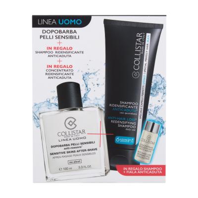 Collistar Uomo Sensitive Skins After-Shave Darilni set balzam po britju Linea Uomo Sensitive Skins After-Shave 100 ml + šampon Anti-Hair Loss Redensifying Shampoo 100 ml + koncentrat proti izpadanju las Anti-Hair Redensifying Concentrate 6 ml