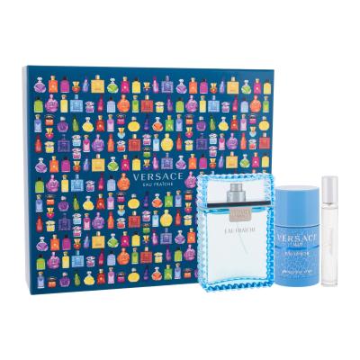 Versace Man Eau Fraiche Darilni set toaletna voda 100 ml + toaletna voda 10 ml + deostick 75 ml poškodovana škatla