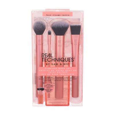 Real Techniques Brushes Base Core Collection Darilni set štětec na konturování 1 ks + štětec pro přesné detaily 1 ks + štětec na pudr 1 ks + štětec na make-up 1 ks + stojánek 1 ks poškodovana škatla