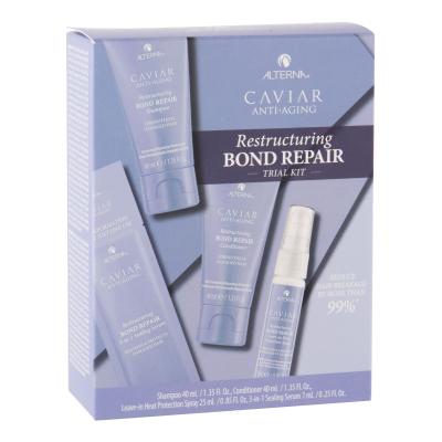 Alterna Caviar Anti-Aging Restructuring Bond Repair Darilni set šampon 40 ml + balzam 40 ml + sprej za toplotno zaščito las 25 ml + nega za lase Sealing Serum 7 ml poškodovana škatla