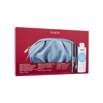 Pupa Vamp! All In One Darilni set maskara Vamp! All In One 9 ml + barvica za oči Made to Last Definition Eyes 0,35 g 100 + micelarna vodica Micellar Water 150 ml + kozmetična torbica
