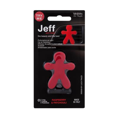 Mr&Mrs Fragrance Jeff Soft Touch Raspberry & Patchouli Osvežilci za vozilo 1 kos
