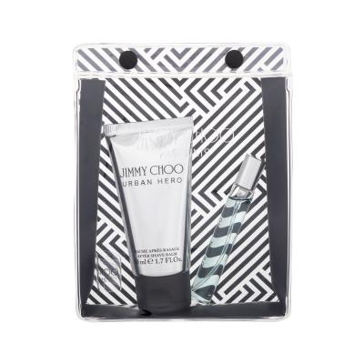 Jimmy Choo Urban Hero Darilni set parfumska voda 7,5 ml + balzam po britju 50 ml + kozmetična torbica
