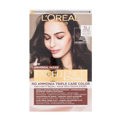 L'Oréal Paris Excellence Creme Triple Protection Barva za lase za ženske 48 ml Odtenek 3U Dark Brown