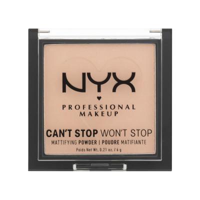 NYX Professional Makeup Can't Stop Won't Stop Mattifying Powder Puder v prahu za ženske 6 g Odtenek 03 Light Medium
