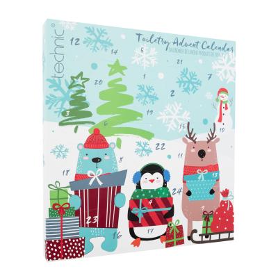 Technic Toiletry Advent Calendar Darilni set gel za prhanje 30ml + milo za roke 30ml + losjon za telo 30ml + krema za roke 30ml + kopalna pena 30ml + trdo milo 9ks + peneča kopalna bombica 5ks + kopalna sol 1ks + gobica za umivanje 1ks + pinceta 1ks + kamen za stopala 1ks + ščipalke za nohte 1ks poš