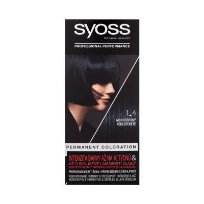 Syoss Permanent Coloration Barva za lase za ženske 50 ml Odtenek 1-4 Blue Black