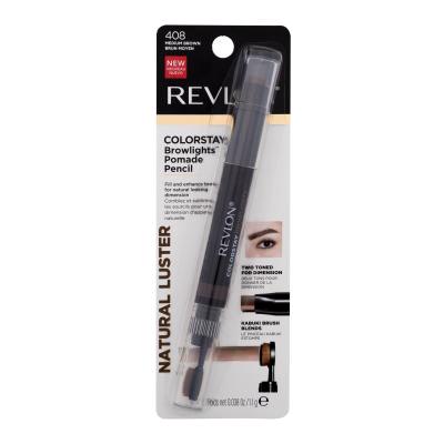 Revlon Colorstay Browlights Pomade Pencil Svinčnik za obrvi za ženske 1,1 g Odtenek 408 Medium Brown