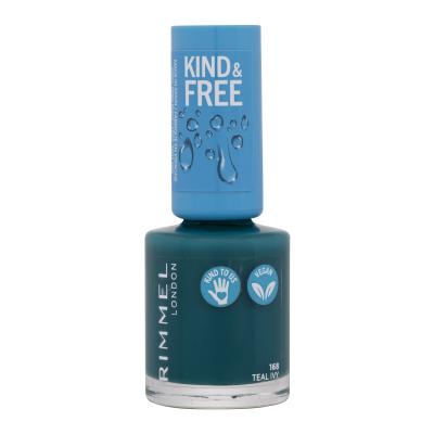 Rimmel London Kind & Free Lak za nohte za ženske 8 ml Odtenek 168 Teal Ivy