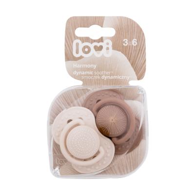 LOVI Harmony Dynamic Soother Girl 3-6m Duda za otroke 2 kos