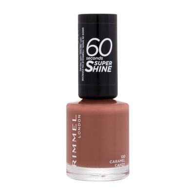 Rimmel London 60 Seconds Super Shine Lak za nohte za ženske 8 ml Odtenek 130 Caramel Candy