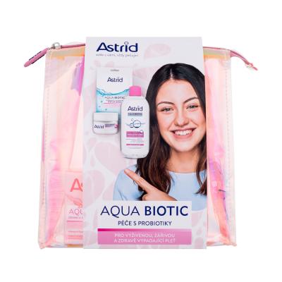 Astrid Aqua Biotic Darilni set dnevna in nočna krema za obraz Aqua Biotic Day And Night Cream 50 ml + micelarna voda Aqua Biotic 3in1 Micellar Water 400 ml + tekstilna maska za obraz Aqua Biotic Anti-Fatigue and Quenching Tissue Mask 1 kos + kozmetična torbica