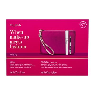 Pupa Vamp! Darilni set maskara Vamp! 9 ml + črtalo za oči Multiplay 0,8 g 09 Deep Black + kozmetična torbica s trakcem