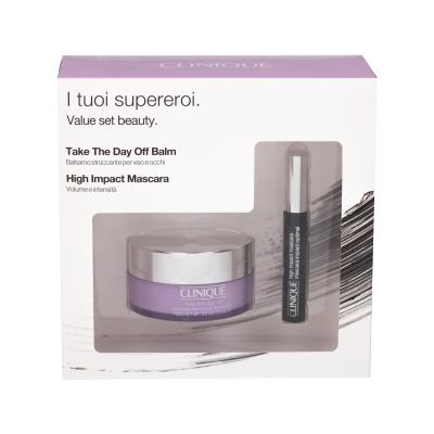 Clinique Take the Day Off Cleansing Balm Darilni set balzam za odstranjevanje ličil Take the Day Off 125 ml + tekoče milo za obraz All About Clean Facial Soap Mild 30 ml + krema za obraz Moisture Surge 100H 15 ml poškodovana škatla