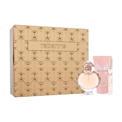 Paco Rabanne Olympéa Darilni set parfumska voda 50 ml + losjon za telo 75 ml + parfumska voda 10 ml + pločevinasta škatla