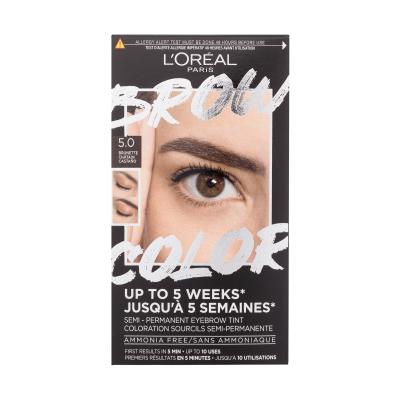 L'Oréal Paris Brow Color Semi-Permanent Eyebrow Tint Barva za obrvi za ženske 1 kos Odtenek 5.0 Brunette