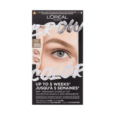 L'Oréal Paris Brow Color Semi-Permanent Eyebrow Tint Barva za obrvi za ženske 1 kos Odtenek 7.0 Dark Blond