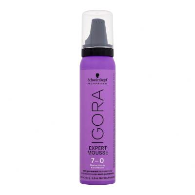 Schwarzkopf Professional Igora Expert Mousse Barva za lase za ženske 100 ml Odtenek 7-0 Medium Blonde