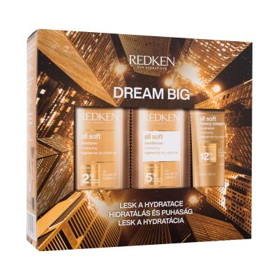 Redken All Soft Dream Big Darilni set šampon All Soft 300 ml + balzam All Soft 300 ml + maska za lase All Soft Heavy Cream Treatment 250 ml