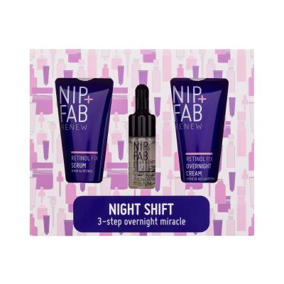 NIP+FAB Renew Night Shift Darilni set serum za obraz Retinol Fix Serum 20 ml + krema za obraz Retinol Fix Overnight Cream 20 ml + serum za obraz Retinol Fix Concentrate Extreme 10 ml