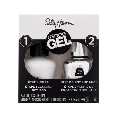 Sally Hansen Miracle Gel Darilni set gel lak za nohte Miracle Gel 14,7 ml + nadlak za nohte Miracle Gel Shiny Top Coat 14,7 ml