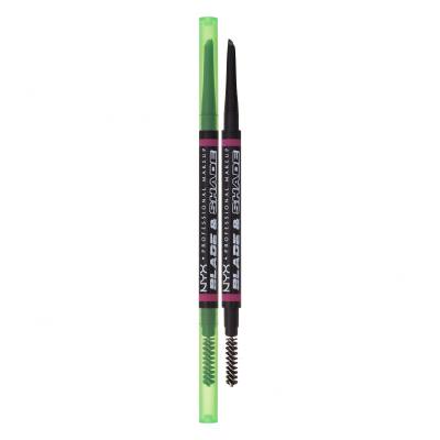 NYX Professional Makeup Blade & Shade Dual Edge Brow Pencil Svinčnik za obrvi za ženske 0,06 g Odtenek 12 Black