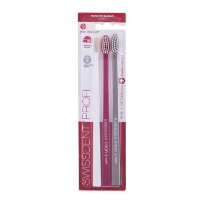 Swissdent Profi Whitening Trio Soft Zobna ščetka 3 kos Odtenek White, Pink, Grey