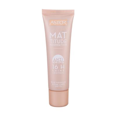 ASTOR Mattitude Anti Shine Foundation SPF22 Puder za ženske 30 ml Odtenek 102 Golden Beige