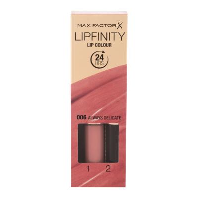 Max Factor Lipfinity Lip Colour Šminka za ženske 4,2 g Odtenek 006 Always Delicate