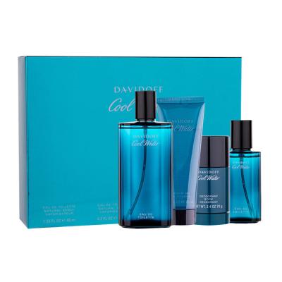 Davidoff Cool Water Darilni set toaletna voda 125 ml + deodorant v sticku 75 ml + gel za prhanje 75 ml + toaletna voda 40 ml