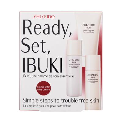 Shiseido Ibuki Set Darilni set čistilna pena Ibuki Gentle Cleanser 30 ml + losjon za telo Ibuki Softening Concentrate 30 ml + krema za obraz Ibuki Refining Moisturizer 30 ml