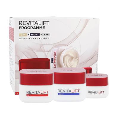 L'Oréal Paris Revitalift Darilni set dnevna nega kože 50 ml + nočna nega kože 50 ml + krema za področje okoli oči 15 ml