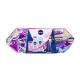 Nivea Clay Fresh Darilni set  gel za prhanje 250 ml + losjon za telo Rose & Argan Oil 200 ml + balzam za ustnice Labello 4,8 g Pearly Shine + roll-on Black & White 50 ml + kozmetična torbica