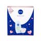 Nivea Clay Fresh Darilni set  gel za prhanje 250 ml + sufle za telo Cherry Blossom 200 ml poškodovana škatla